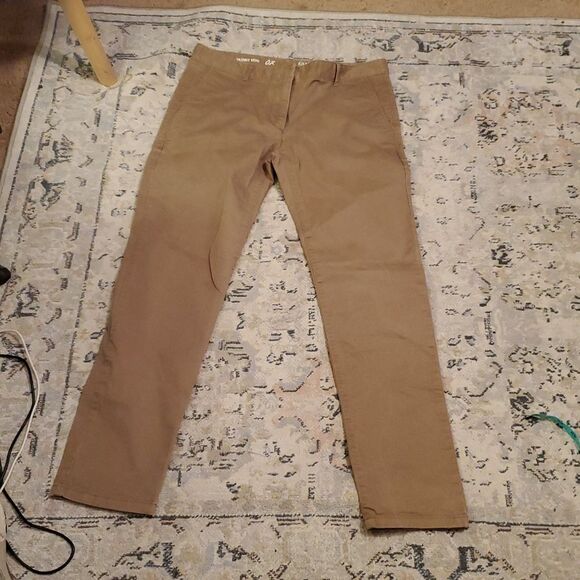 Gap Pants Size 2 Womens Beige Khaki Career Work Stretch Mid Rise Skinny Mini - Picture 1 of 8